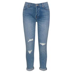 7 For All Mankind Josefina Skinny Boyfriend Distressed Button Fly Jeans EUC - 29